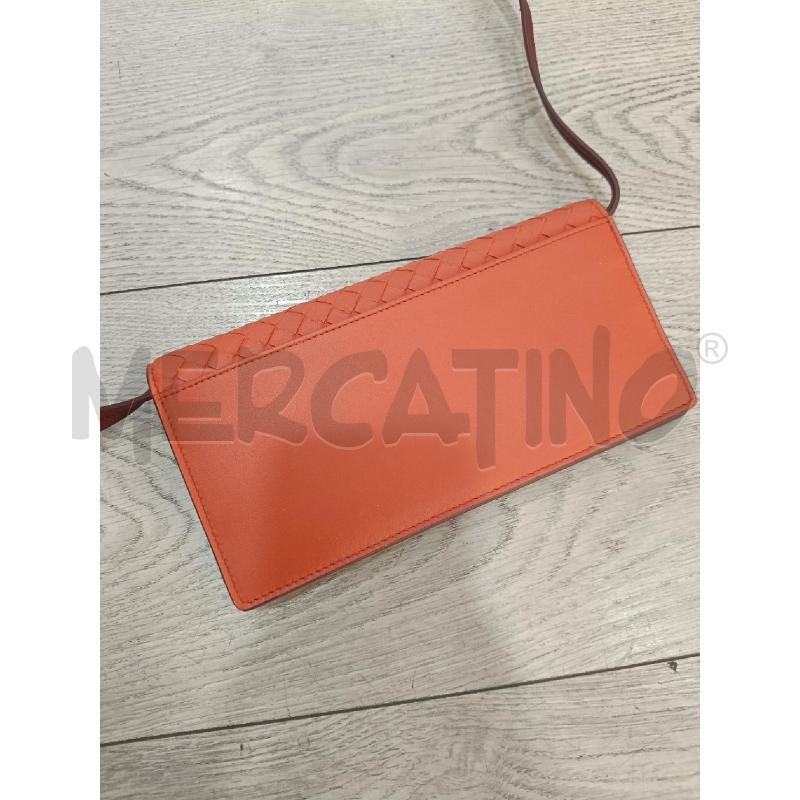 PORTA FOGLIO CON TRACOLLA BOTTEGA VENETA ARANCIONE PELLE INTRECCIATA | Mercatino dell'Usato Roma gregorio vii 5