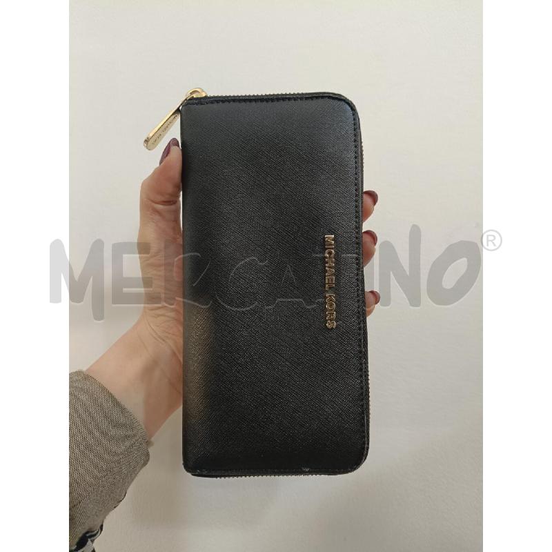 PORTA FOGLIO MICHAEL KORS NERO ZIP ORO | Mercatino dell'Usato Roma gregorio vii 1