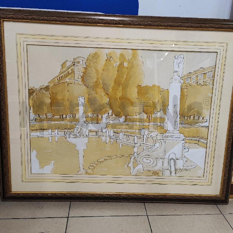 QUADRO ACQUARELLO FONTANA  | Mercatino dell'Usato Roma gregorio vii 1
