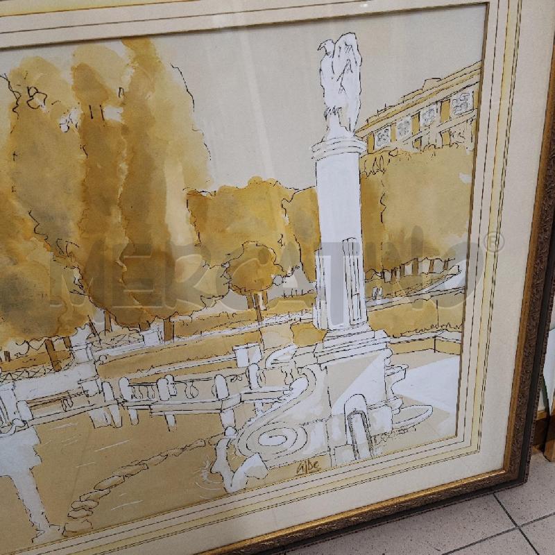 QUADRO ACQUARELLO FONTANA  | Mercatino dell'Usato Roma gregorio vii 2