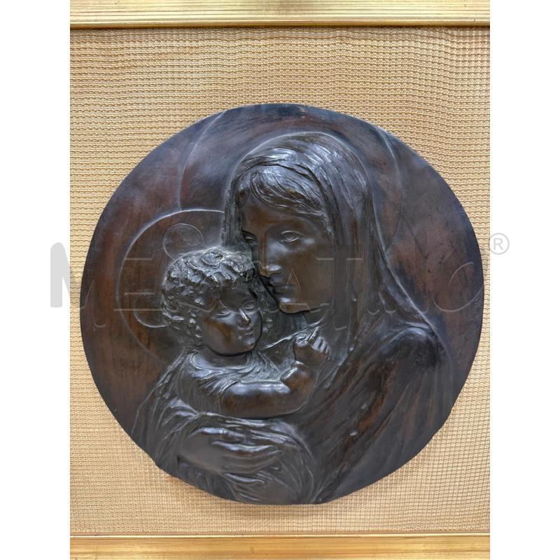 QUADRO PLACCA BRONZO MADONNA CON BAMBINO  | Mercatino dell'Usato Roma gregorio vii 2
