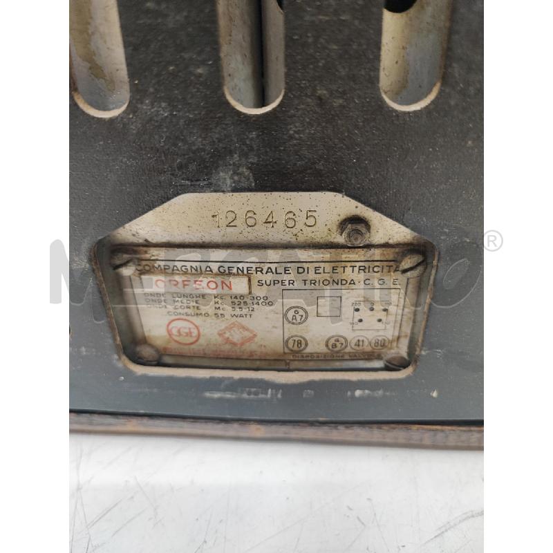 RADIO A VALVOLE CGE ORFEON SUPER TRIONDA DA | Mercatino dell'Usato Roma gregorio vii 4