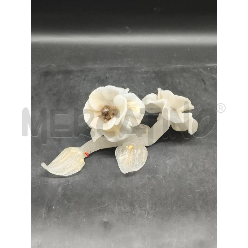 RAMO FIORI MURANO BIANCO INCLUSIONI ORO  | Mercatino dell'Usato Roma gregorio vii 1