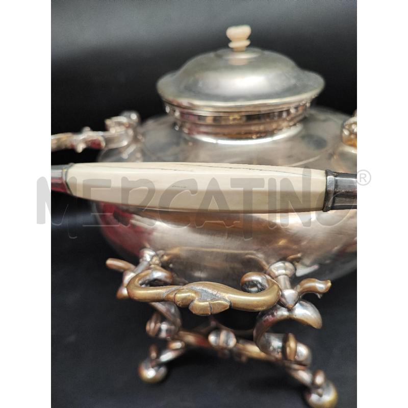 SAMOVAR OTTONE ARGENTATO INSERTI CHIARI  | Mercatino dell'Usato Roma gregorio vii 2
