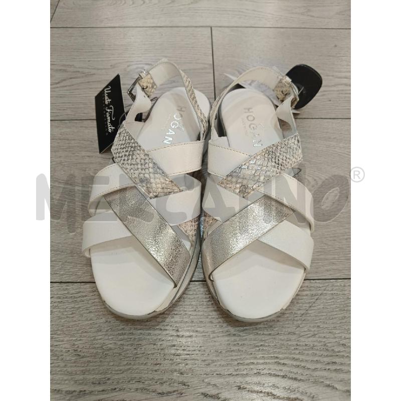 SANDALI DONNA HOGAN BIANCHI FASCE PIT E ARGENTO | Mercatino dell'Usato Roma gregorio vii 2