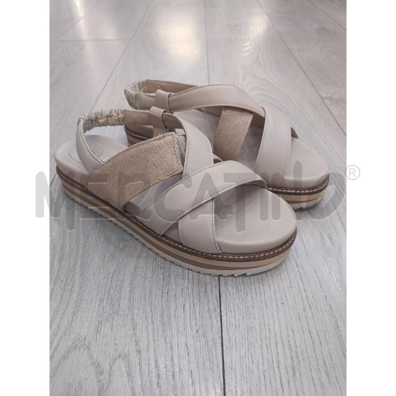 SANDALI DONNA PESERICO BEIGE INTRECCI | Mercatino dell'Usato Roma gregorio vii 2