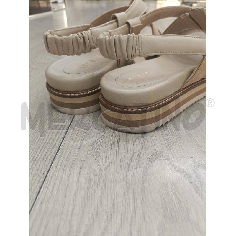 SANDALI DONNA PESERICO BEIGE INTRECCI | Mercatino dell'Usato Roma gregorio vii 3