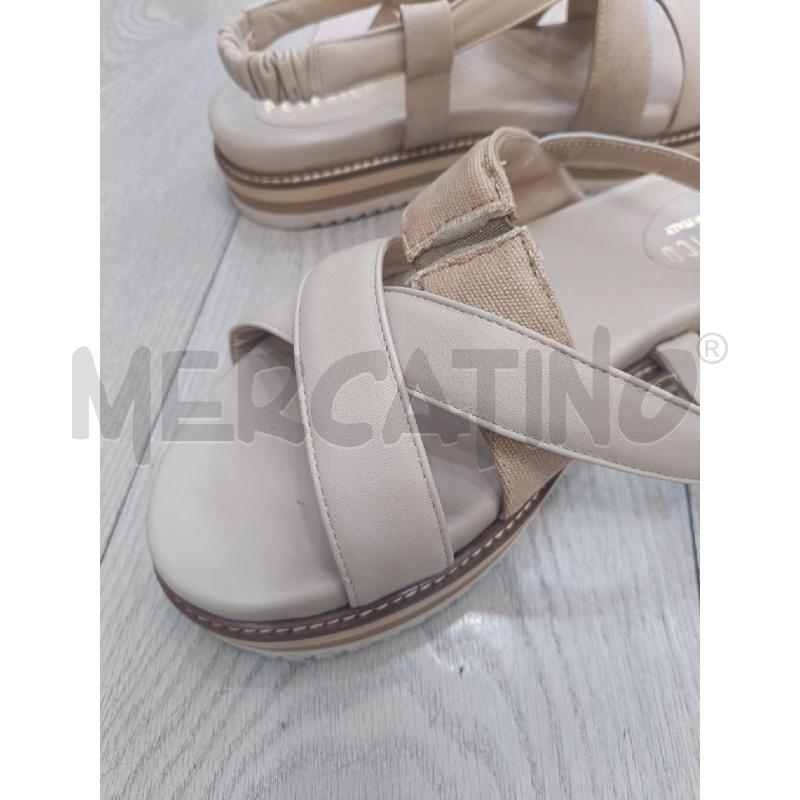 SANDALI DONNA PESERICO BEIGE INTRECCI | Mercatino dell'Usato Roma gregorio vii 4