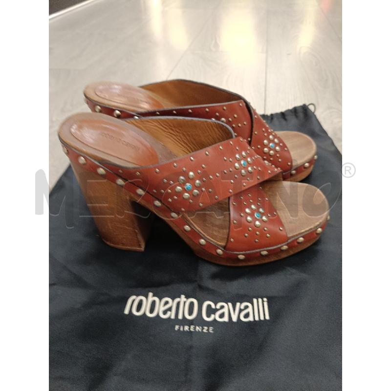 SANDALI DONNA ROBERTO CAVALLI MARRONI INTRECCI BORCHIE | Mercatino dell'Usato Roma gregorio vii 2