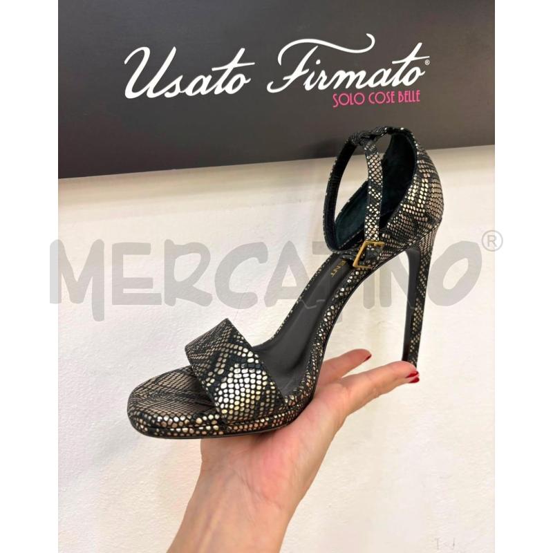 SANDALI DONNA SAINT LAURENT FANTASIA PIT ORO NERA TACCO | Mercatino dell'Usato Roma gregorio vii 1