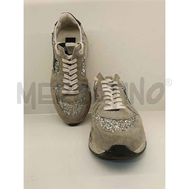 SCARPE DONNA GOLDEN GOOSE RUNNING SOLE TORTORA GLITTER ARGENT | Mercatino dell'Usato Roma gregorio vii 1