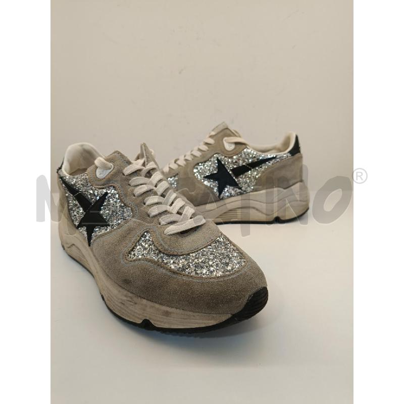 SCARPE DONNA GOLDEN GOOSE RUNNING SOLE TORTORA GLITTER ARGENT | Mercatino dell'Usato Roma gregorio vii 2