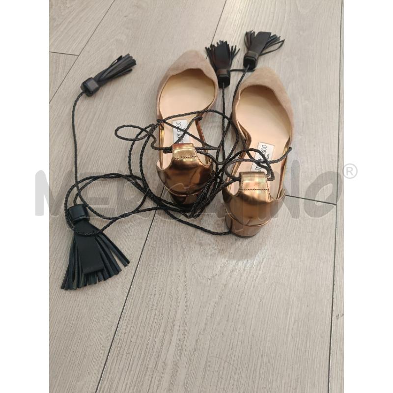 SCARPE DONNA JIMMY CHOO BRONZO MARRONE LACCI NERI | Mercatino dell'Usato Roma gregorio vii 3