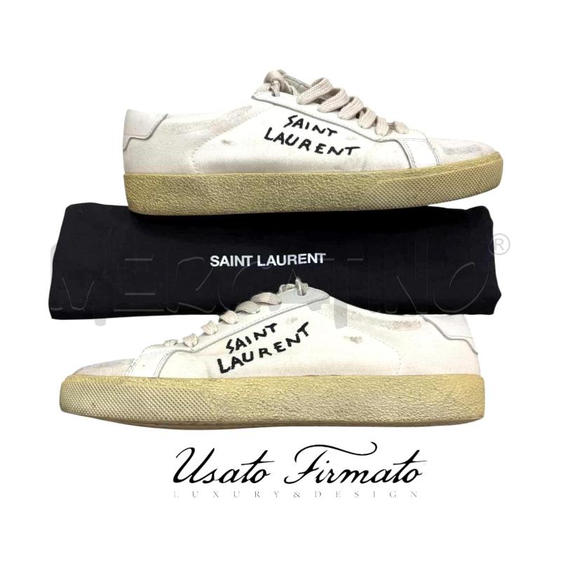 SCARPE DONNA SAINT LAURENT COURT BIANCHE  | Mercatino dell'Usato Roma gregorio vii 1
