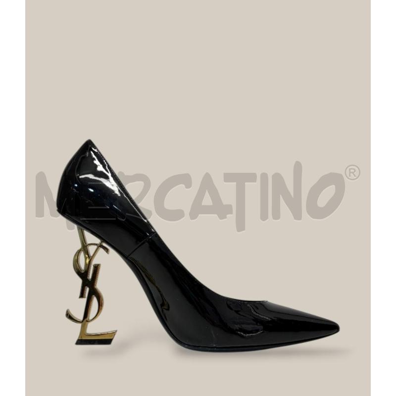 SCARPE DONNA YVES SAINT LAURENT NERE VERNICE TACCO DORATO | Mercatino dell'Usato Roma gregorio vii 1
