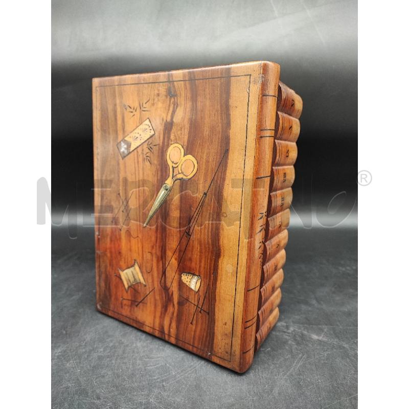 SCATOLA RETT LEGNO INTARSI SET CUCITO  | Mercatino dell'Usato Roma gregorio vii 1