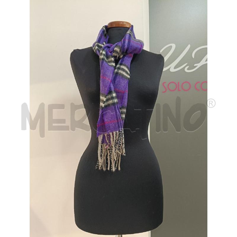 SCIARPA BURBERRY VIOLA CHECK TARTAN CASHMERE | Mercatino dell'Usato Roma gregorio vii 2