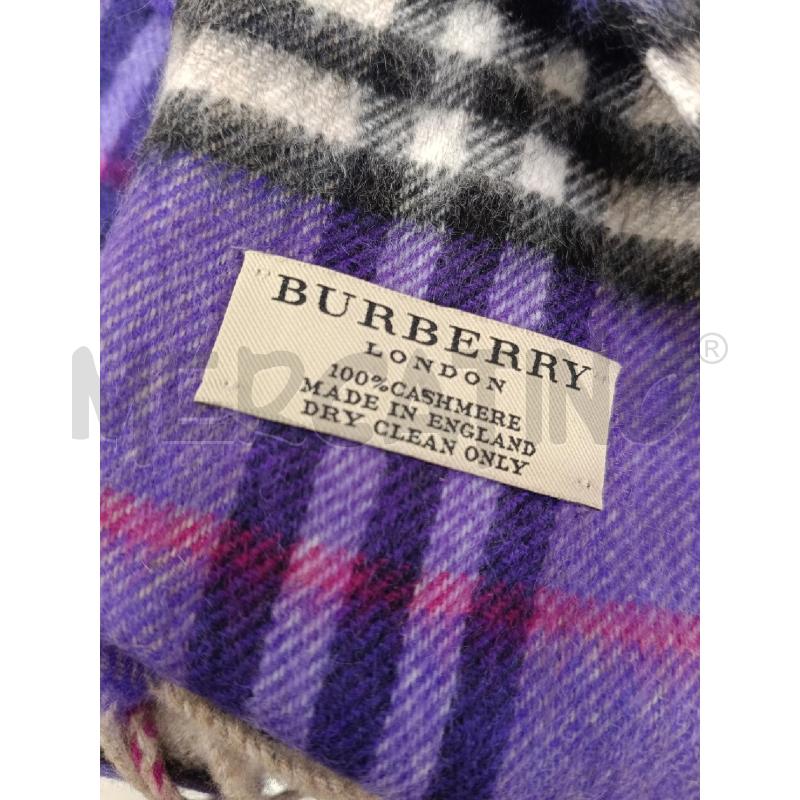 SCIARPA BURBERRY VIOLA CHECK TARTAN CASHMERE | Mercatino dell'Usato Roma gregorio vii 3
