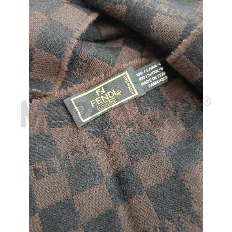 SCIARPA FENDI MOTIVO GEOMETRICO NERO MARRONE LANA | Mercatino dell'Usato Roma gregorio vii 2