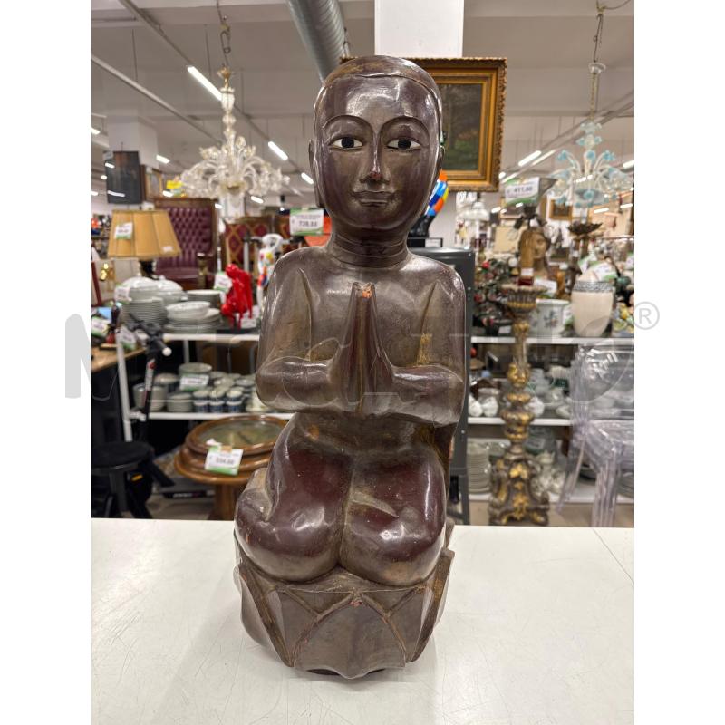 SCULTURA BUDDHA LEGNO SCURO H 61 | Mercatino dell'Usato Roma gregorio vii 1