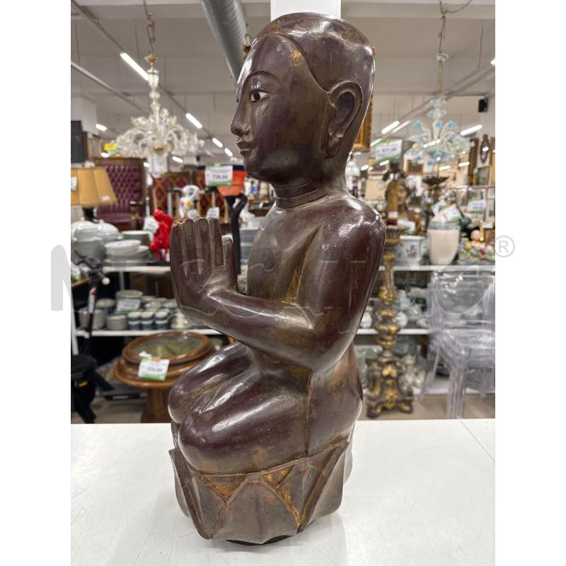 SCULTURA BUDDHA LEGNO SCURO H 61 | Mercatino dell'Usato Roma gregorio vii 2