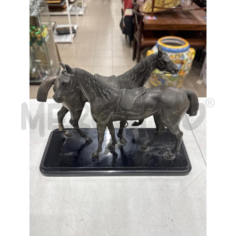 SCULTURA METALLO COPPIA CAVALLI  | Mercatino dell'Usato Roma gregorio vii 1