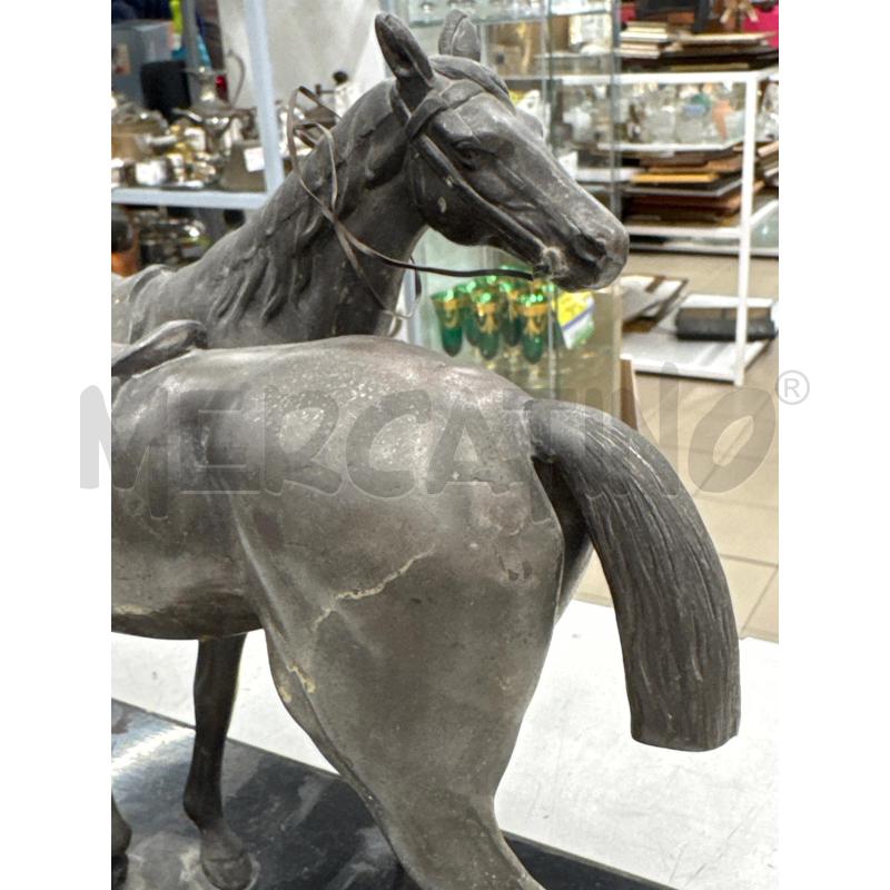 SCULTURA METALLO COPPIA CAVALLI  | Mercatino dell'Usato Roma gregorio vii 3