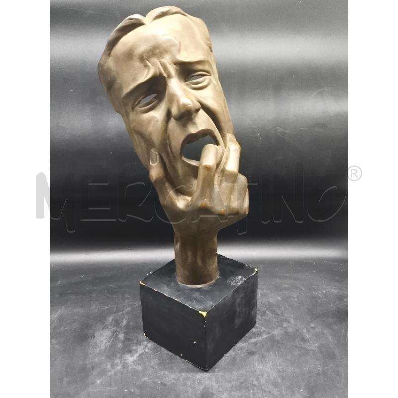 SCULTURA R. MOSCATELLI LA MASCHERABRONZO CM 35  | Mercatino dell'Usato Roma gregorio vii 1