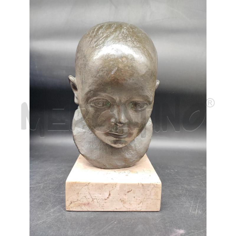 SCULTURA TESTA BIMBO BASE MARMO  | Mercatino dell'Usato Roma gregorio vii 1