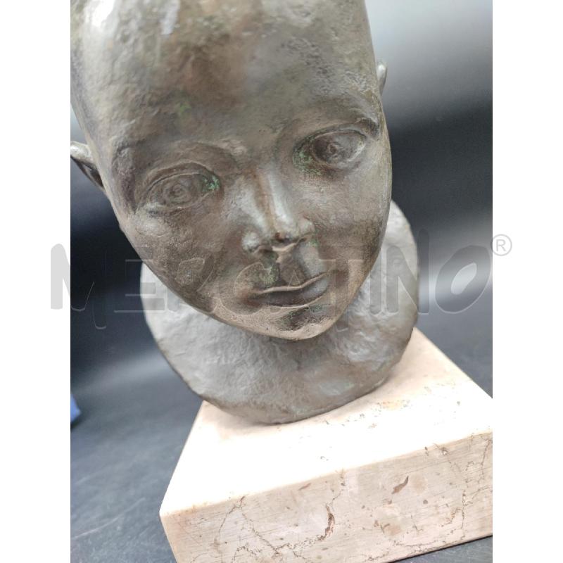 SCULTURA TESTA BIMBO BASE MARMO  | Mercatino dell'Usato Roma gregorio vii 2
