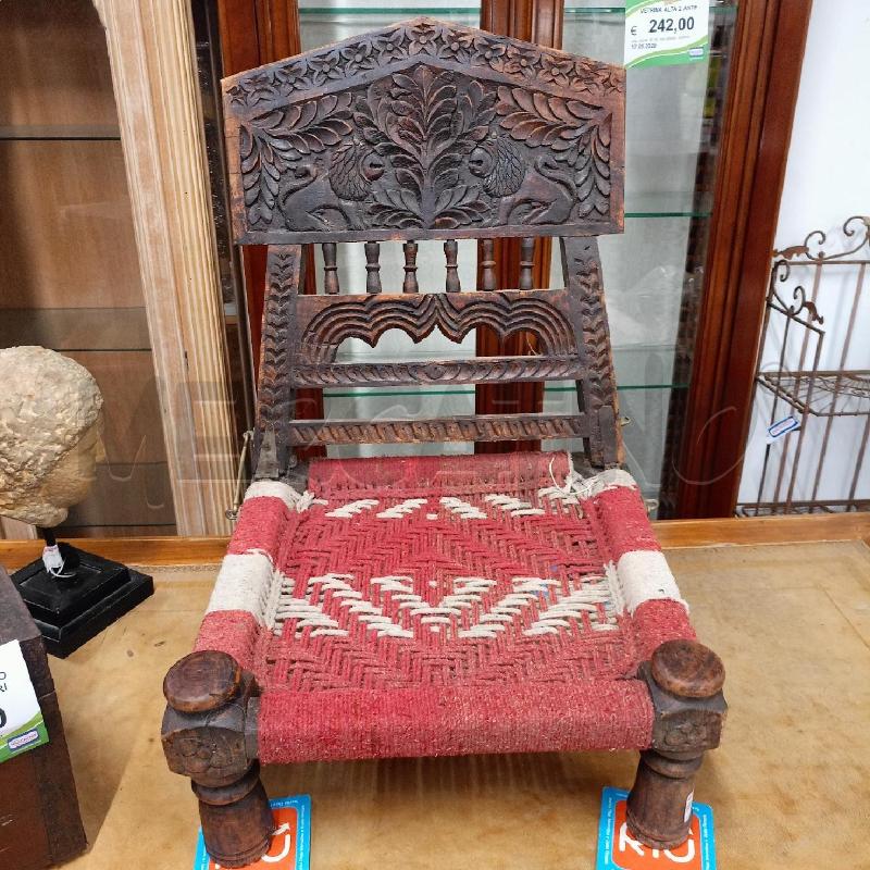 SEDIA INDIANA PITA INTRECCIO ROSSO  | Mercatino dell'Usato Roma gregorio vii 1