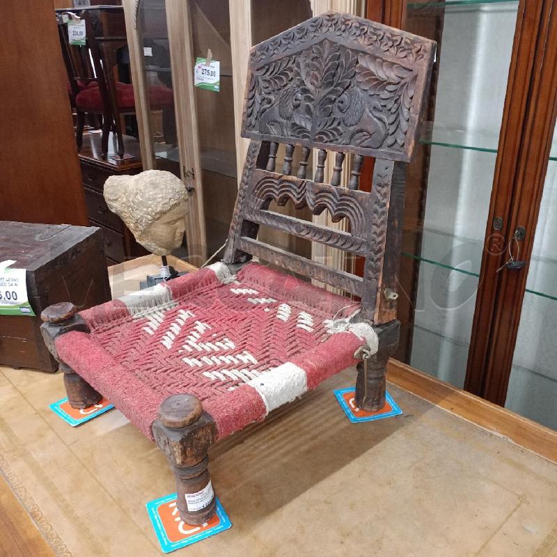 SEDIA INDIANA PITA INTRECCIO ROSSO  | Mercatino dell'Usato Roma gregorio vii 4