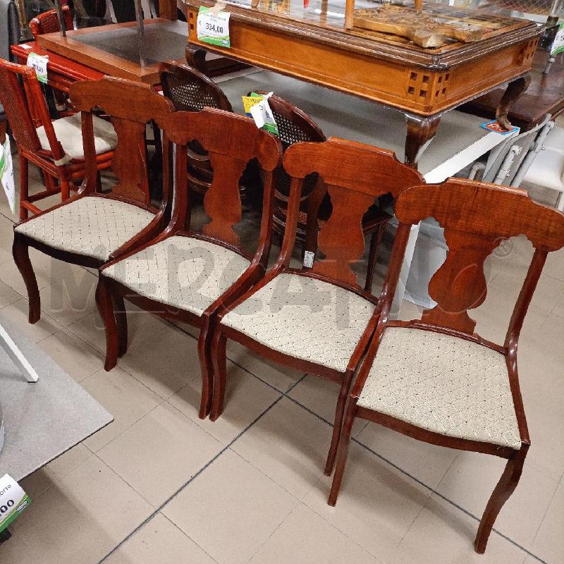 SEDIE PZ. 4 LEGNO SSEDUTA STOFFA | Mercatino dell'Usato Roma gregorio vii 5