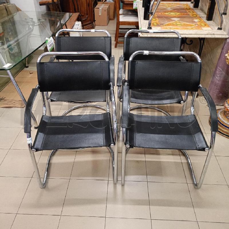 SEDIE PZ. 4 NERE PELLE | Mercatino dell'Usato Roma gregorio vii 5