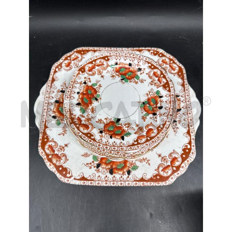 SERVIZIO THE E DOLCE INGLESE FIORI ROSSI 15 PZ  | Mercatino dell'Usato Roma gregorio vii 3