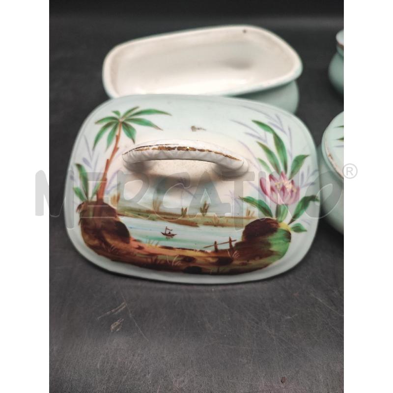 SET DA BAGNO 3PZ PORC DIPINTI LAGO  | Mercatino dell'Usato Roma gregorio vii 2