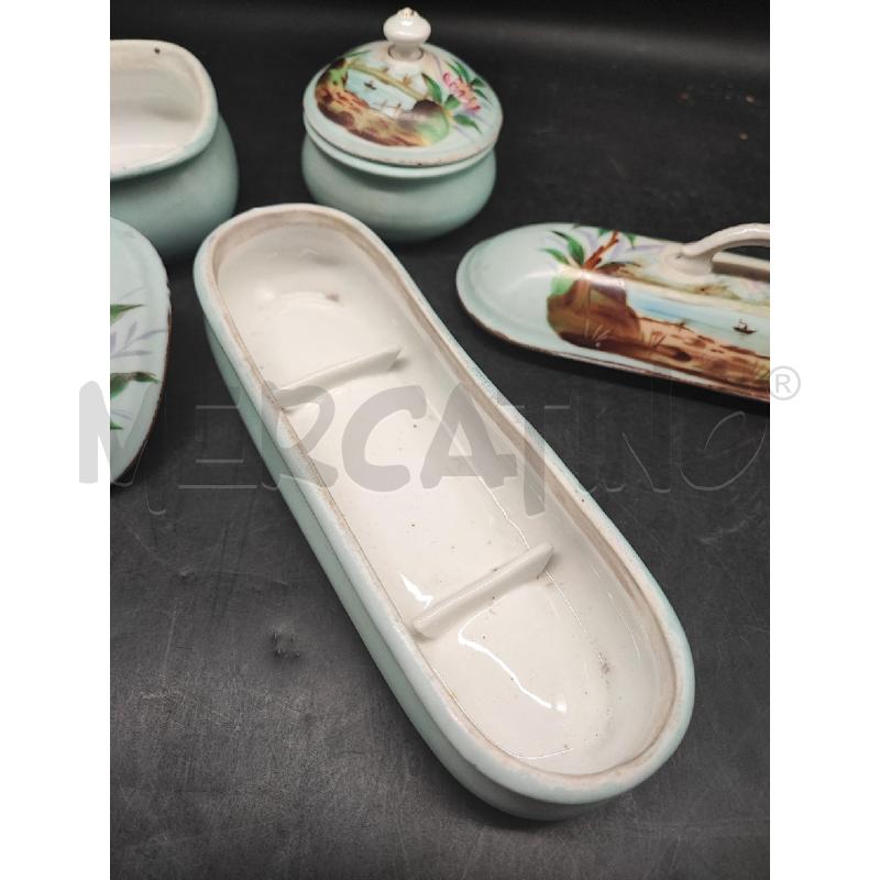 SET DA BAGNO 3PZ PORC DIPINTI LAGO  | Mercatino dell'Usato Roma gregorio vii 3
