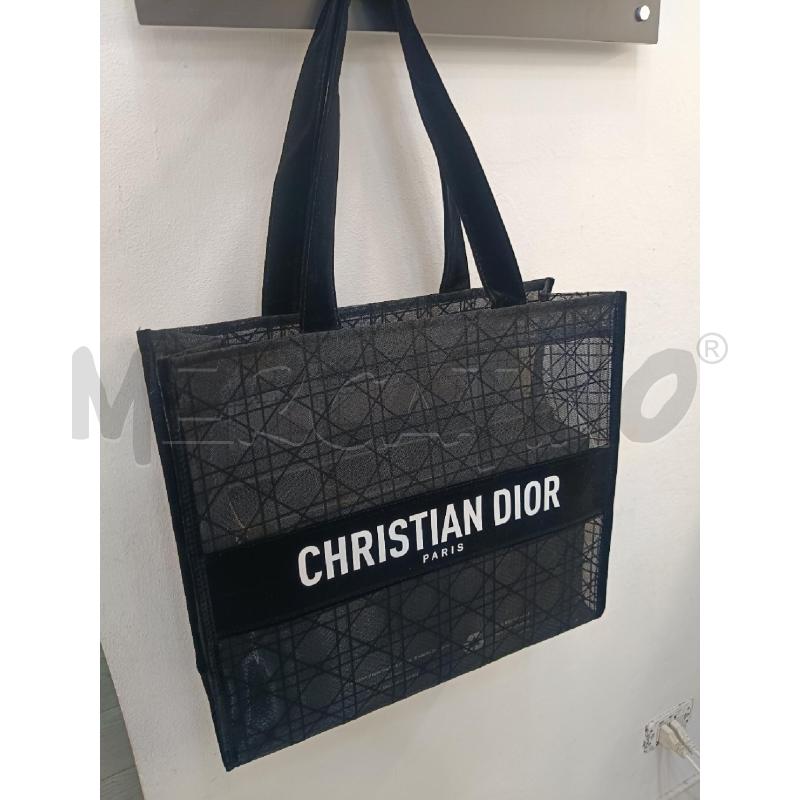 SHOPPER CHRISTIAN DIOR NERA LOGO BIANCO | Mercatino dell'Usato Roma gregorio vii 1