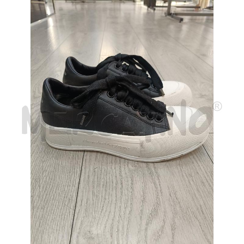 SNEAKERS ALEXANDER MCQUEEN DECK PLIMSOLL IN PELLE NERA | Mercatino dell'Usato Roma gregorio vii 1
