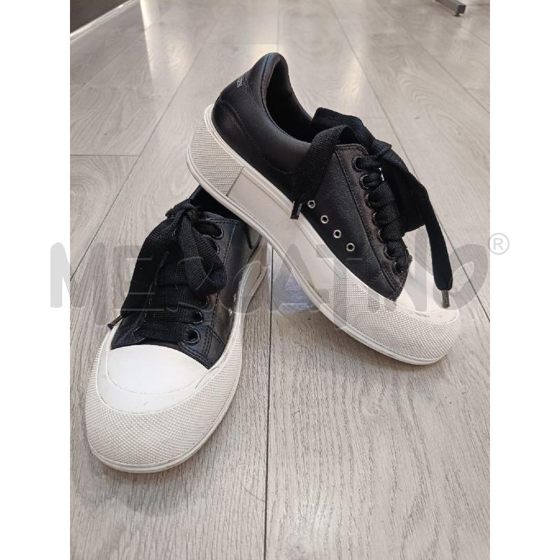 SNEAKERS ALEXANDER MCQUEEN DECK PLIMSOLL IN PELLE NERA | Mercatino dell'Usato Roma gregorio vii 3