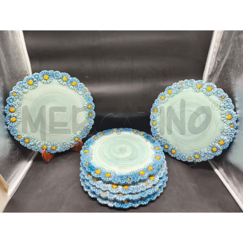 SOTTOPIATTI 6PZ BLU MARGHERITE ITALY  | Mercatino dell'Usato Roma gregorio vii 1