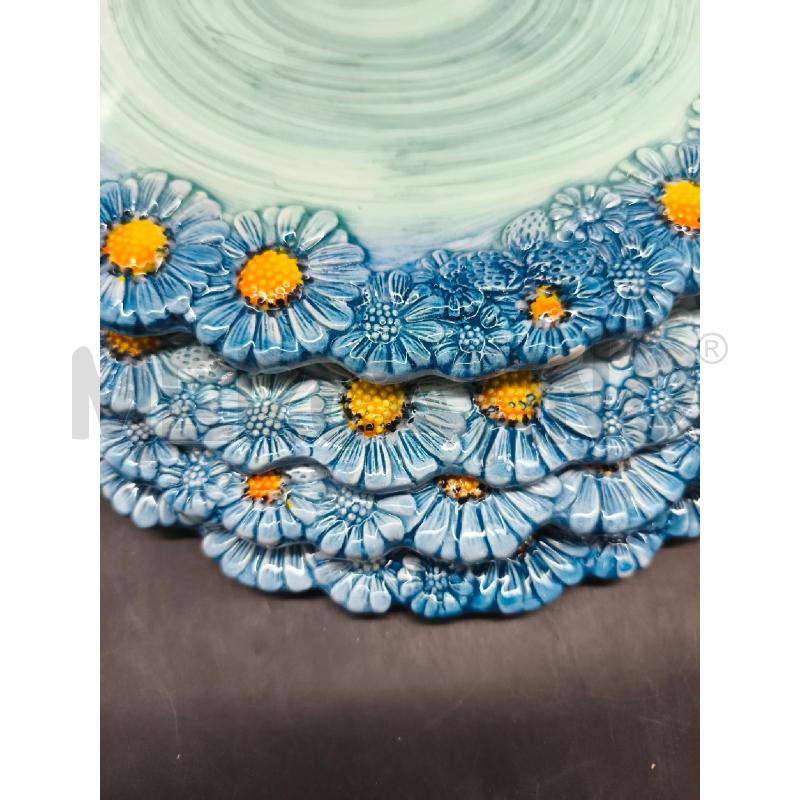 SOTTOPIATTI 6PZ BLU MARGHERITE ITALY  | Mercatino dell'Usato Roma gregorio vii 2