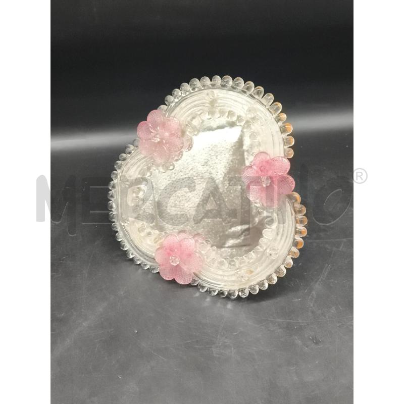 SPECCHIO MURANO PICCOLO FIORI ROSA | Mercatino dell'Usato Roma gregorio vii 1