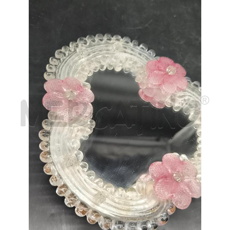 SPECCHIO MURANO PICCOLO FIORI ROSA | Mercatino dell'Usato Roma gregorio vii 2