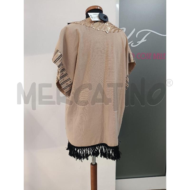SPOLVERINO DONNA MEME ROAD BEIGE PAILLETTES DORATE FRANGE NERE | Mercatino dell'Usato Roma gregorio vii 3