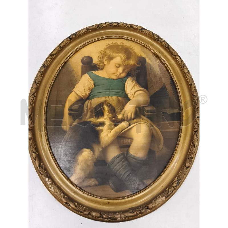 STAMPA BIMBA GATTO CORN DORATA OVALE  | Mercatino dell'Usato Roma gregorio vii 1