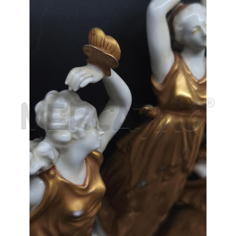 STATUA 3 GRAZIE BIANCHE DORATE CAPODIMONTE  | Mercatino dell'Usato Roma gregorio vii 2
