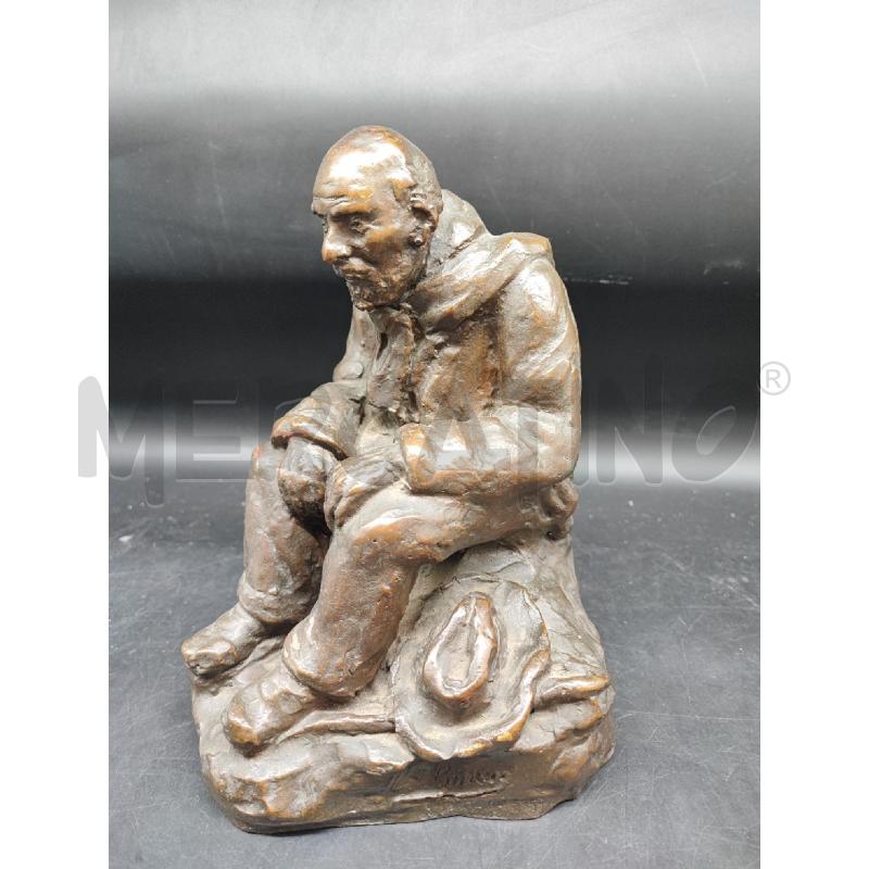 STATUA BRONZO UOMO SEDUTO  | Mercatino dell'Usato Roma gregorio vii 1