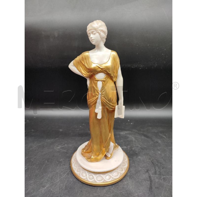 STATUA CAPODIMONTE DONNA VESTE DORATA  | Mercatino dell'Usato Roma gregorio vii 1