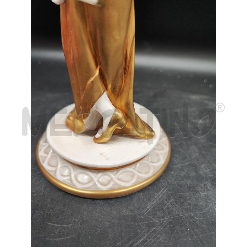 STATUA CAPODIMONTE DONNA VESTE DORATA  | Mercatino dell'Usato Roma gregorio vii 5
